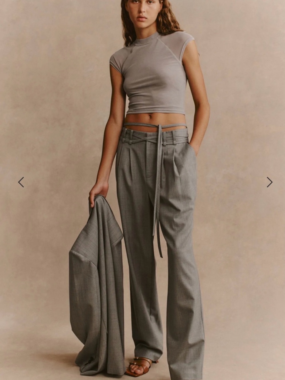Gray High-Waisted Women's Pants
